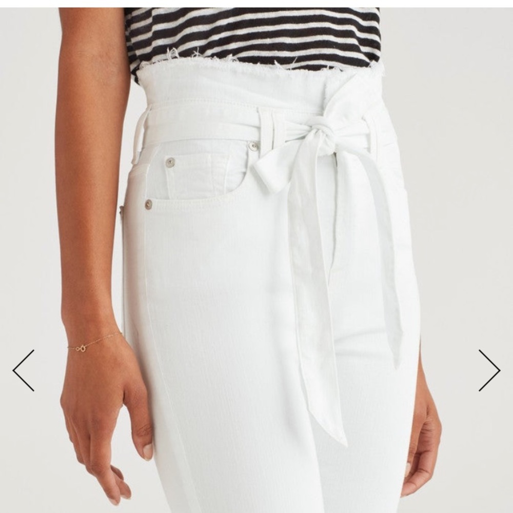 7 For All Mankind Paperbag White Jeans - Picture 2 of 8